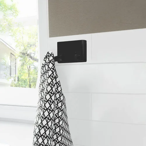 Vista 6 de Design House 544593 Millbridge Gancho Doble para Batas Resistente de Montaje en Pared Hardware de Baño Negro Mate