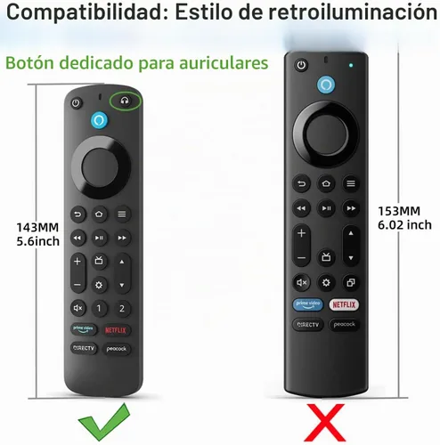 Vista 2 de Funda de silicona para Voice Remote Pro 2022, funda de silicona para control remoto por voz Pro 2022 con cordón (negro)