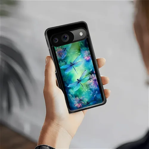 Vista 1510 de Compatible con Google Pixel 4A 5G Mobile Case Creative Acrylic Panel trasero Silicona Protección Grip especialmente diseñado para Google Pixel 4A 5G