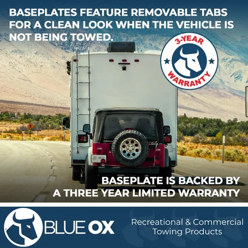 Vista 4 de Blue Ox BX1126 Placa Base 2007-2018 Wrangler/Wrangler Unlimited JK, Todos los Modelos con Parachoques Estándar (No JL) Instalación Sencilla