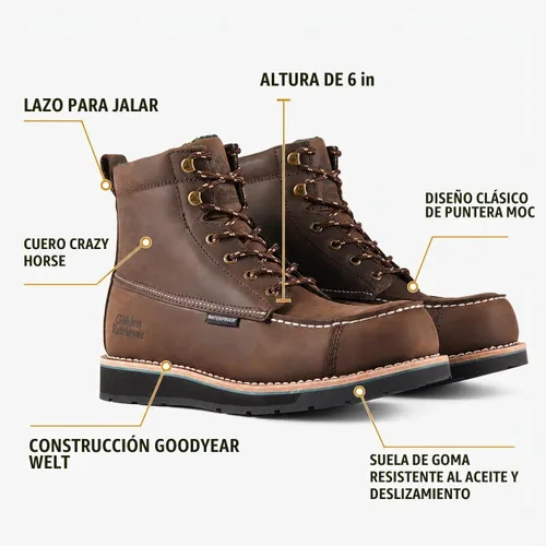 Vista 2 de Golden Retriever Men's Waterproof Composite Toe Work Boots, Slip Resistant Punta compuesta ancha G6355