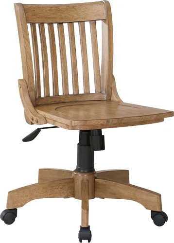 Vista 9 de OSP Designs Silla de madera Deluxe, sin reposabrazos, silla de escritorio con asiento de madera, color blanco antiguo, Madera, Blanco antiguo