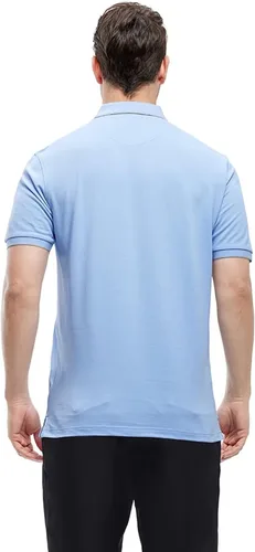 Vista 3 de VEBOON Polo de piqué para hombre de manga corta, mezcla de algodón, cuello casual, para negocios