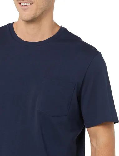 Vista 6 de Tienda Essentials Camiseta de manga corta con cuello redondo para hombre, ajuste regular, paquete de 2