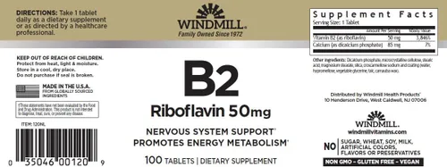 Vista 2 de VIT B-2 TABS 50 MG WMILL 100