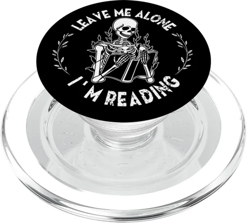 Vista 8 de Leave Me Alone I'm Reading - Libro de lectura de esqueleto, PopSockets intercambiables PopGrip