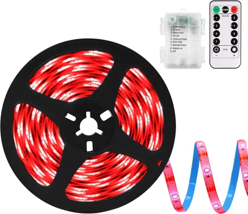 Vista 18 de echosari Tira de luces operadas por batería, 16.5 pies, 150 LED 2835 SMD, tiras de luces para armario con control remoto para dormitorio, cocina