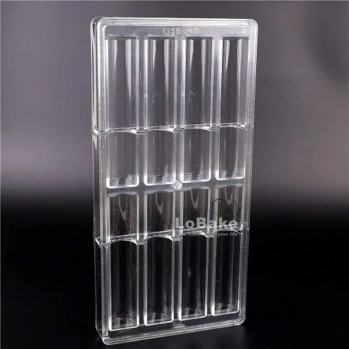 Vista 7 de 8 cavidades palos largos policarbonato PC plástico transparente chocolate molde caramelo cubo de hielo molde sugarcraft hornear moldes DIY panadería