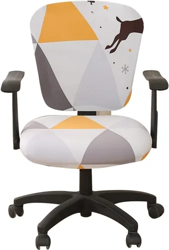 Vista 32 de Jinzio Funda para silla de oficina de computadora, tela protectora dividida y elástica, de poliéster, universal, para escritorio, para silla