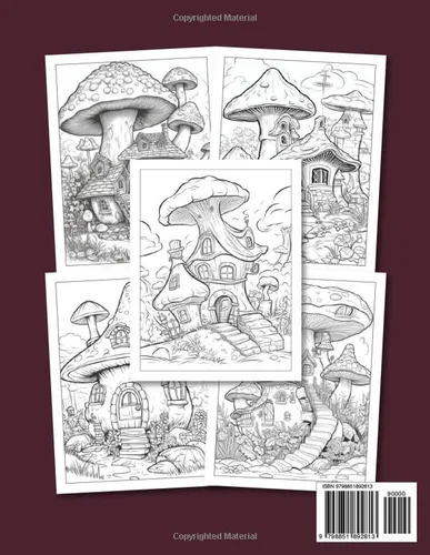 Vista 2 de Magical Fairy Dwellings, A Fantasy Fairy Homes Coloring Book for Adults Fantasy Fairy Homes Adults coloring book for fun and relaxation, stress