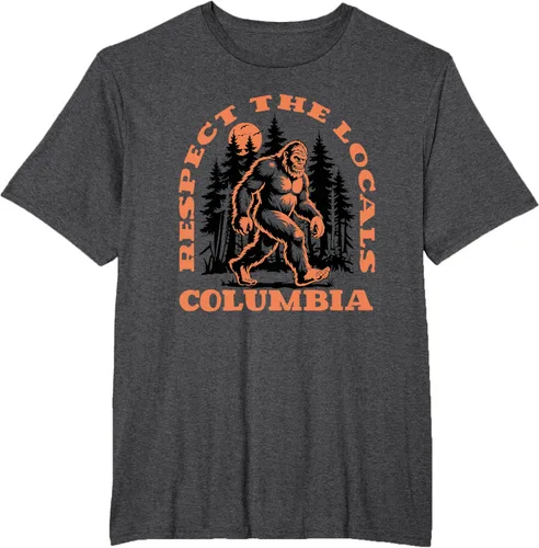 Vista 24 de Columbia Bigfoot Respect the Locals - Camiseta retro Sasquatch