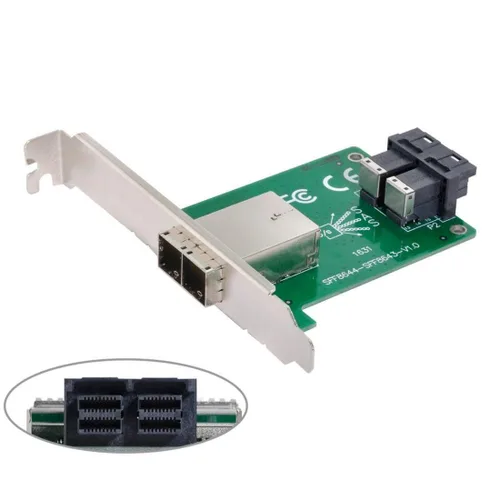 Vista 15 de chenyang Mini SAS 2 SFF-8088 a 2 SFF-8087 HD adaptador convertidor de servidor de datos con soporte