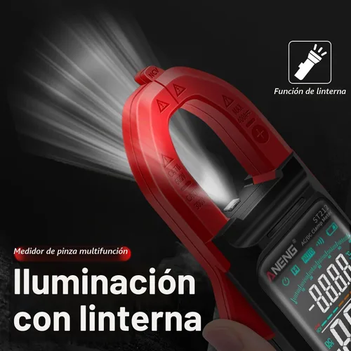 Vista 6 de ANENG Medidor de abrazadera Probador multímetro Rango automático TRMS 6000 cuentas Voltaje de corriente AC/DC Ohm Volt Amp Meter Meansures NCV