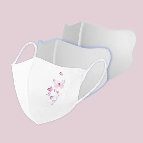 Vista 5 de 50 máscaras desechables para mujer, diseño floral, mariposa, boca a prueba de polvo, para adultos, vacaciones, protección facial de verano