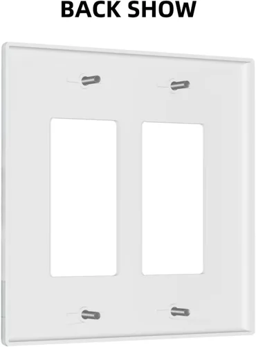Vista 4 de Cubierta de interruptor de luz floral de granja rústica, placa de pared doble basculante de 2 bandas, placa frontal eléctrica decorativa de campo