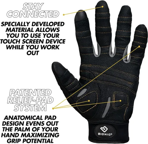 Vista 3 de Bionic Guantes de entrenamiento de gimnasio con dedos completos para mujer Beastmode