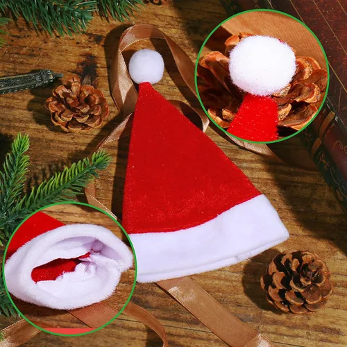 Vista 2 de 24pcs Mini Santa Hat Crafts 2inch 3inch