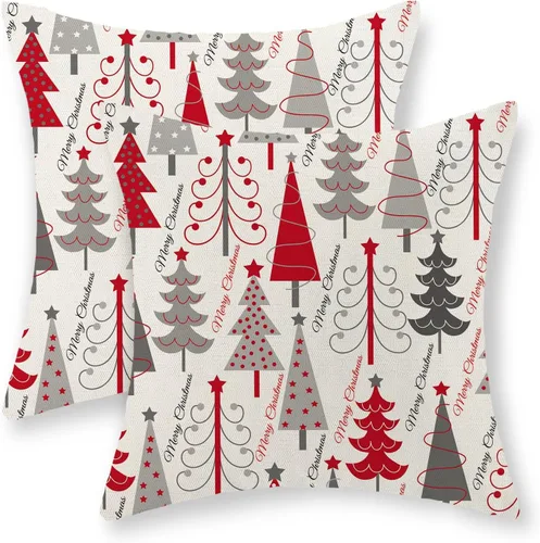 Vista 13 de Juego de 2 fundas de almohada navideñas de 18 x 18 pulgadas, con bastón de caramelo de hombre de jengibre, decoración de invierno, decoración