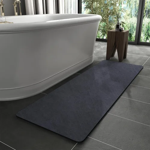 Vista 42 de MontVoo -Tapete de baño-Alfombras de baño delgadas antideslizantes para debajo de la puerta- Superficie de gamuza sintética absorbente, de secado