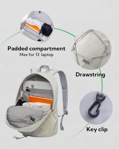 Vista 3 de WATERFLY Mochila de Senderismo Pequeña de 12L: Mochila de Día Ligera Bolsa de Viaje Camping Fitness Ciclismo Deportes al Aire Libre Mochila Diaria