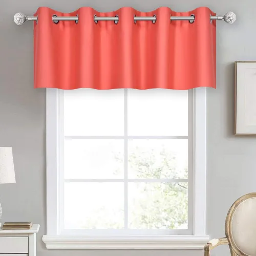 Vista 11 de DECOVSUN Cenefa de cortina opaca amarilla brillante para ventanas de cocina, cenefa opaca con ojales para dormitorio, cenefa corta y recta para sala