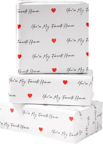 Vista 15 de ZINTBIAL Papel de regalo de Navidad para niños y adultos, papel de regalo de Navidad con cuadros rojos/negros, renos, gnomos, palabras "Ho Ho", 28 x