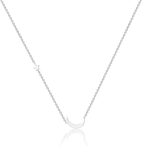 Vista 6 de Ascomy - Collar con colgante de oro delicado, chapado en oro de 14 quilates, collar con colgante de hoja de CZ con forma de corazón y estrella