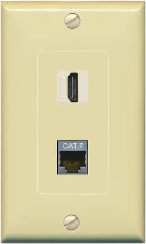 Vista 13 de RiteAV Placa de pared HDMI y Cat7 - 1 cuadrilla [negro/marfil]