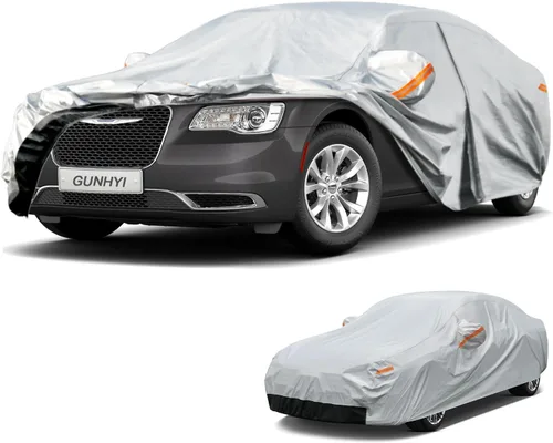 Vista 8 de GUNHYI - Funda de automóvil de 6 capas para Tesla Model 3 (2017-2025), impermeable para todo tipo de clima, protección UV contra la nieve, el sol