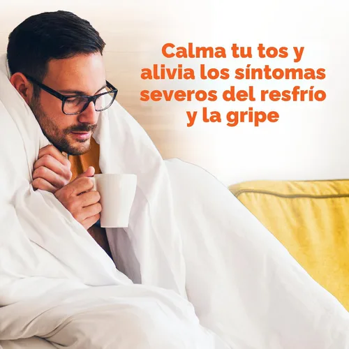 Vista 5 de Amazon Basic Care Alivio severo para el resfriado y la gripe de día con sabor a miel, medicina líquida, 12 fl oz (paquete de 1)