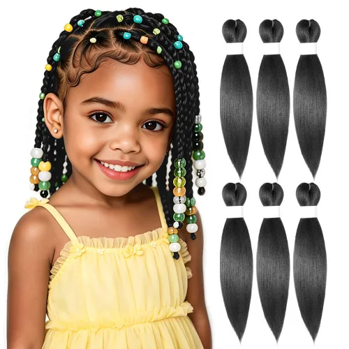 Vista 85 de Cabello trenzado burdeos, 10 pulgadas, 4 paquetes Cabello preestirado, trenzas de ganchillo cortas y rectas, textura Yaki, fibra sintética