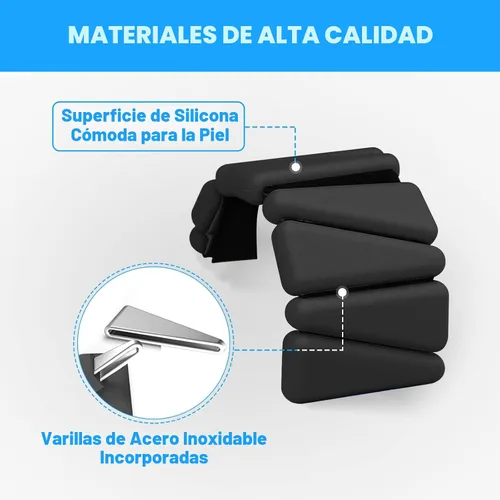 Vista 4 de Juego de 2 pesas para muñeca (2 libras cada una), pesas de tobillo para mujeres y hombres Negro 4lb