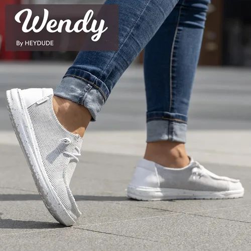 Vista 2 de Hey Dude Wendy Chambray - Zapatos de mujer, mocasines con cordones para mujer, cómodos y ligeros