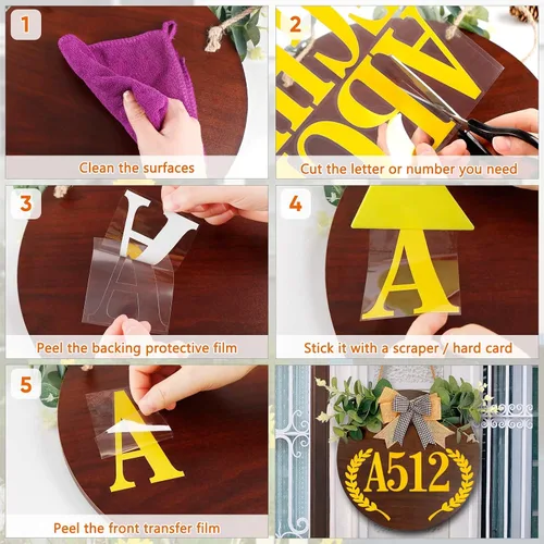 Vista 7 de Seloom 4" Calcomanías reflectantes para números de buzón y letras para exterior, adhesivas, números de buzón 4 juegos (0-9), letras 2 juegos (A-Z)