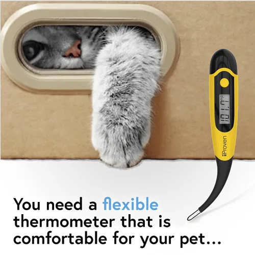 Vista 7 de Termómetro iProven para perros y gatos para una detección rápida y precisa Punta flexible cómoda, termómetro impermeable para mascotas, lecturas