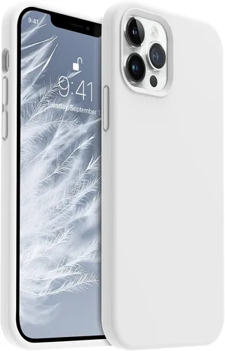 Vista 23 de AOTESIER - Funda a prueba de golpes diseñada para iPhone 12 Pro Max, funda de silicona líquida con [forro de microfibra suave antiarañazos]