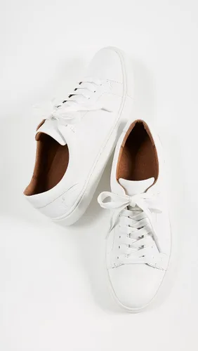 Vista 5 de Frye Ivy Tenis de encaje bajo para mujer, hechos de cuero italiano suave y vintage con plantilla moldeada extraíble, forro de cuero y suelas de goma