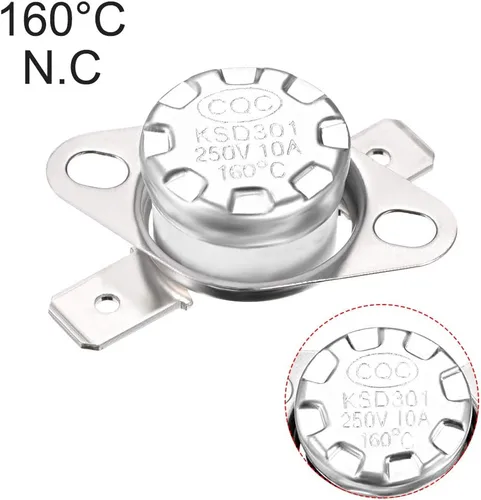 Vista 4 de uxcell KSD301 Termostato 320.0 °F/320°F 10A Normal Cerrado N.C Ajuste Snap Disc Interruptor de temperatura para microondas, horno, cafetera, 2