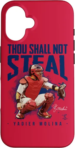 Vista 32 de Yadier Molina - Carcasa para iPhone 17, diseño de "Thou Shall Not Steal