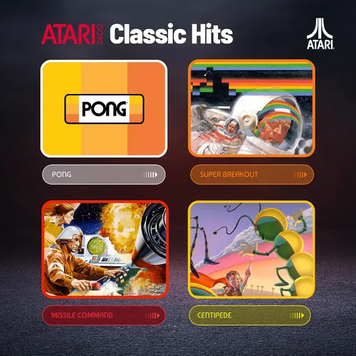 Vista 5 de Atari 2600, reloj inteligente retro para juegos con Selective Tech, rastreador de actividad física todo el día, Centipede™ integrado, Pong™, Missile