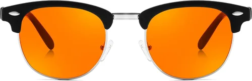 Vista 9 de FEISEDY Orange Blue Light Blocking Glasses for Woman Men Amber Lenses Computer Gaming Glasses for Better Sleep