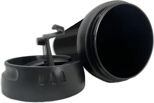 Vista 3 de LaserGram Taza de viaje de café de 16 onzas, escudo de armas República Dominicana, grabado personalizado incluido (negro)
