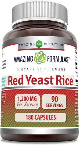 Vista 8 de Amazing Formulas - Suplemento en cápsulas de arroz de levadura roja, 1200 mg por porción, sin OMG, sin gluten, fabricado en Estados Unidos