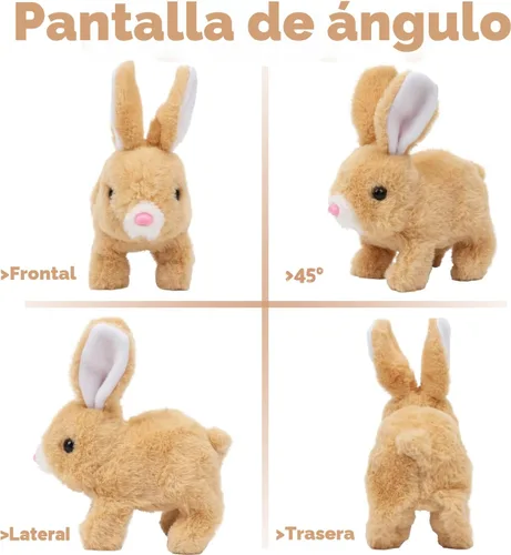 Vista 6 de My Realistic Bunny Toy Easter My Realistic Interactive Bunny - Saltar, contraer y sacudir orejas (marrón)