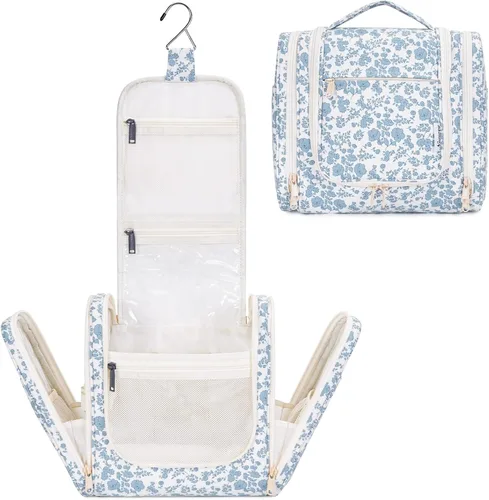 Vista 9 de Bolsa de Aseo Colgante Narwey para Mujeres, Organizador de Maquillaje de Viaje, Bolsa de Artículos de Aseo para Cosméticos, Accesorios Esenciales