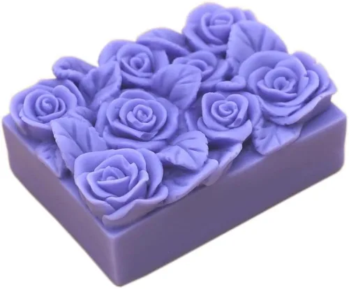 Vista 14 de GRAINRAIN Molde de barra de jabón de silicona de flores Moldes de bricolaje Molde de jabón fundido y vertido hecho a mano (14361)