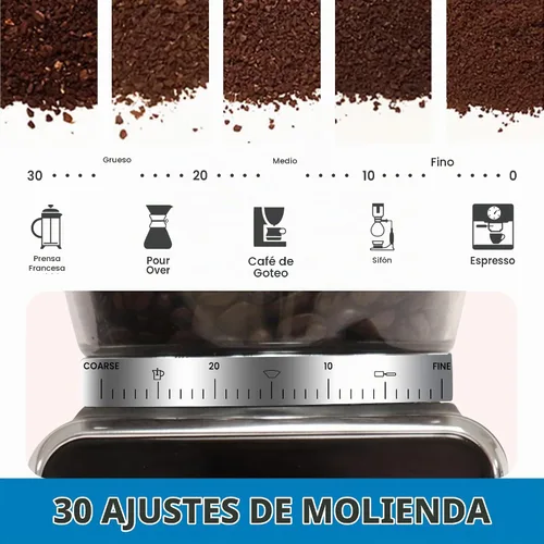 Vista 3 de Kenmore - Molinillo de café cónico para café expreso, prensa francesa, goteo, tamaño de moler ajustable, molino de frijoles, control digital