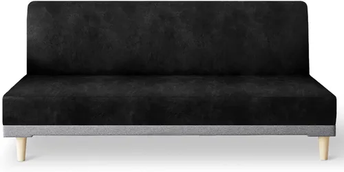 Vista 44 de molasofa - Funda elástica para futón de aspecto de cuero, cubierta para sofá sin brazos, protector de muebles con parte inferior elástica, funda
