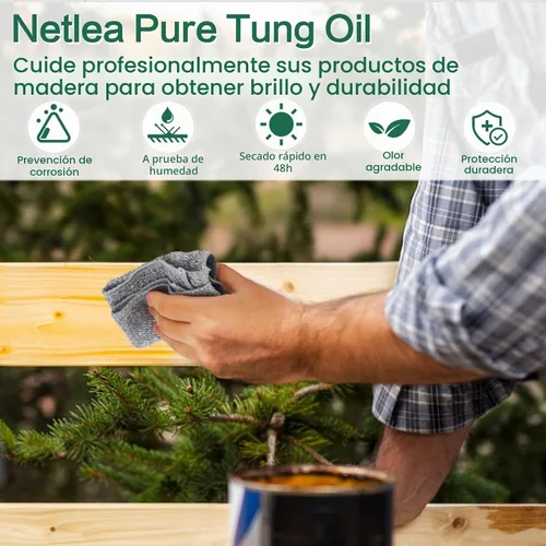 Vista 4 de Pure Tung Oil 11.8oz - Acabado natural para pequeñas manualidades de madera