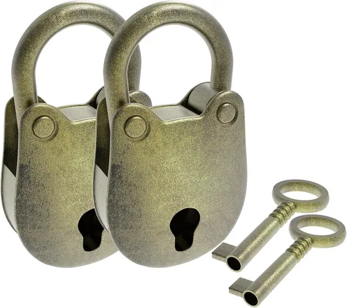 Vista 10 de SDTC Tech 2pcs Mini antiguo candado retro estilo vintage forma de cabeza de oso Cerraduras de metal negro con llaves para joyero, caja